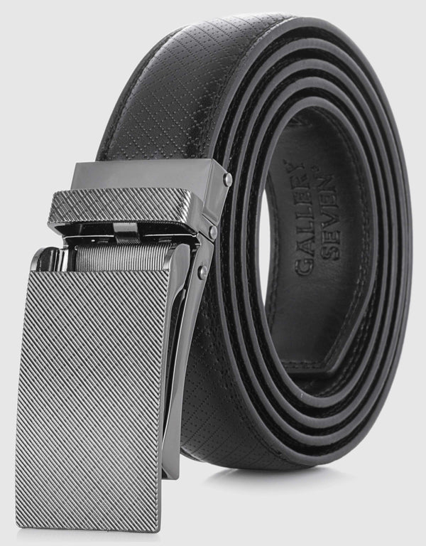 Men's Sateen Repeat Leather Ratchet Belt